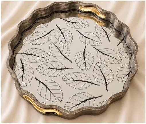 Arrow 2'li İtalyan Tepsi 40x4 cm ve 36x4 cm Servis Tepsisi