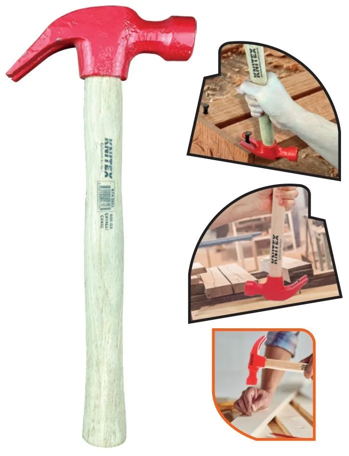 KNITEX Ahşap Saplı Çatallı Çekiç 300 gr
