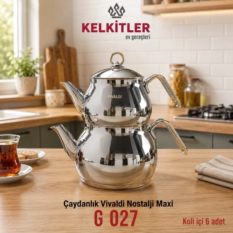 Vivaldi Nostalji Maxi Çaydanlık 4 Parça 1,75 L / 2,75 L