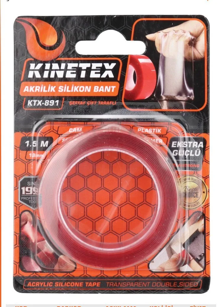 KNITEX Çift Taraflı Silikon Bant Şeffaf