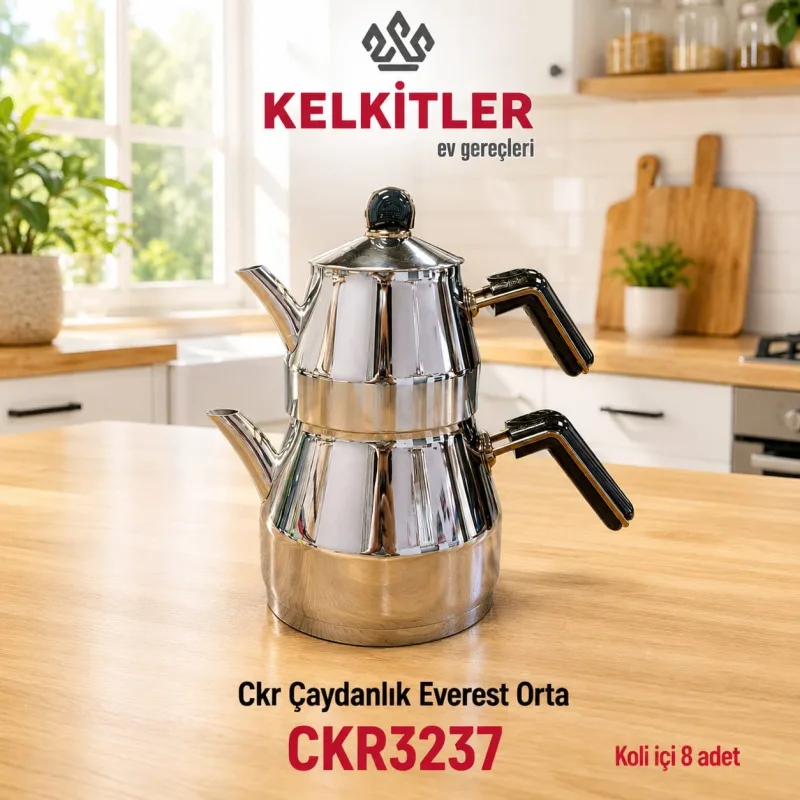 Cooker Everest Çaydanlık Siyah Orta Boy