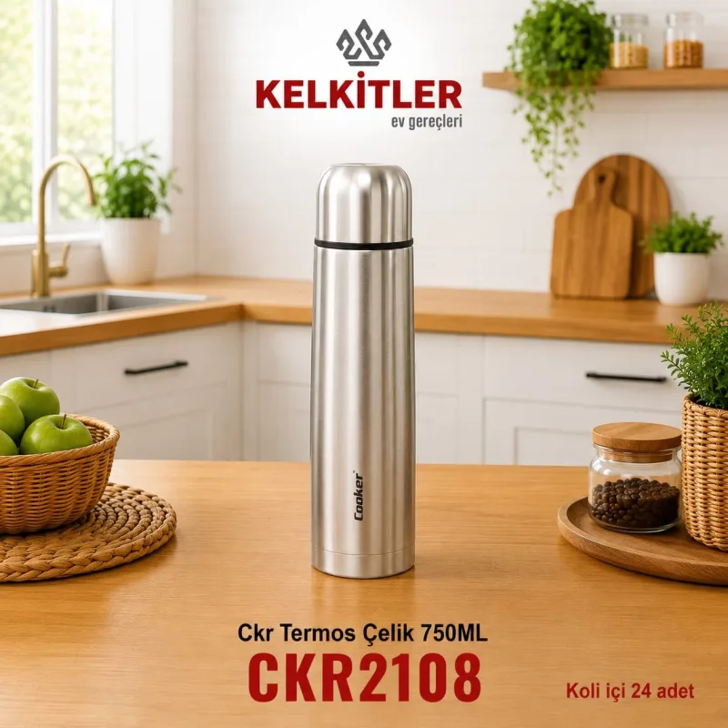 Cooker Çift Katlı Paslanmaz Çelik Termos 750 ml