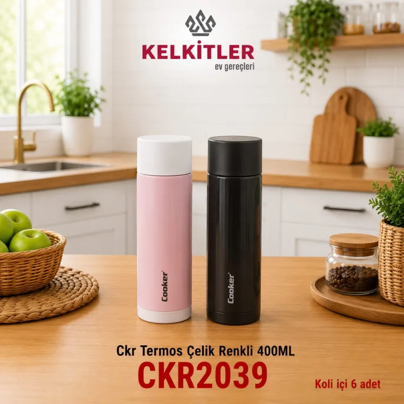 Cooker Bitter Renkli Çelik Termos 400 ml