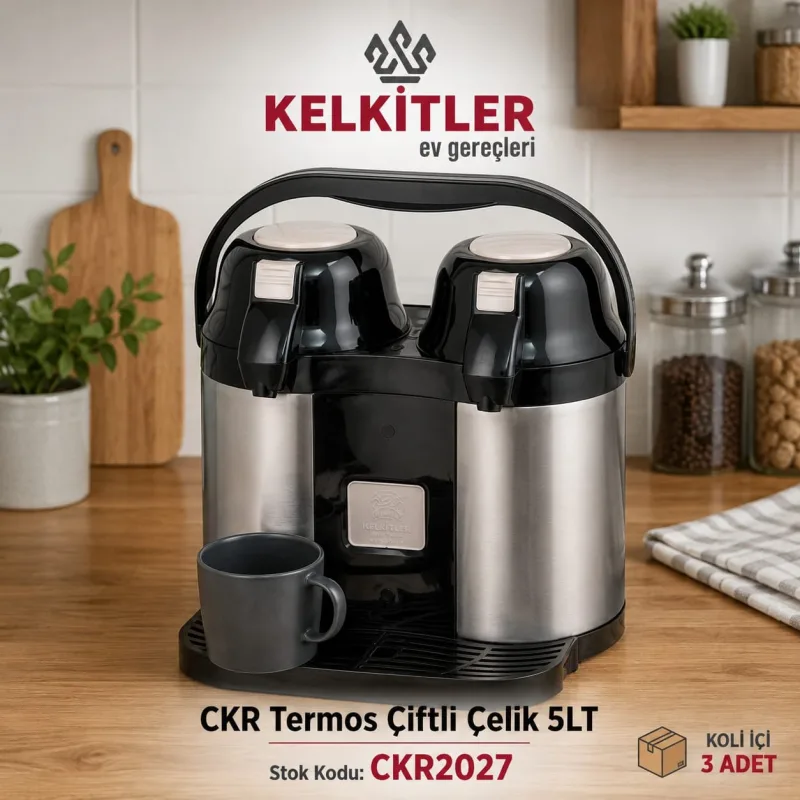 Cooker Çiftli Çelik Termos 5 L