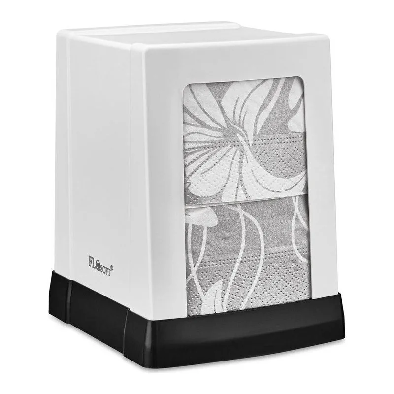 Flosoft Elit Dikey Peçetelik Beyaz-Siyah 145x115x155 mm