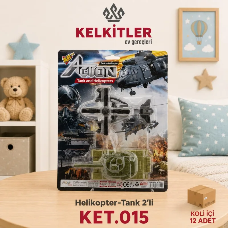 Kette Oyuncak Helikopter ve Tank 2'li Set