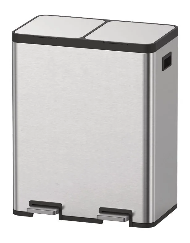 Arrow İnox 35+35 L Çift Bölmeli Pedallı Çöp Kovası