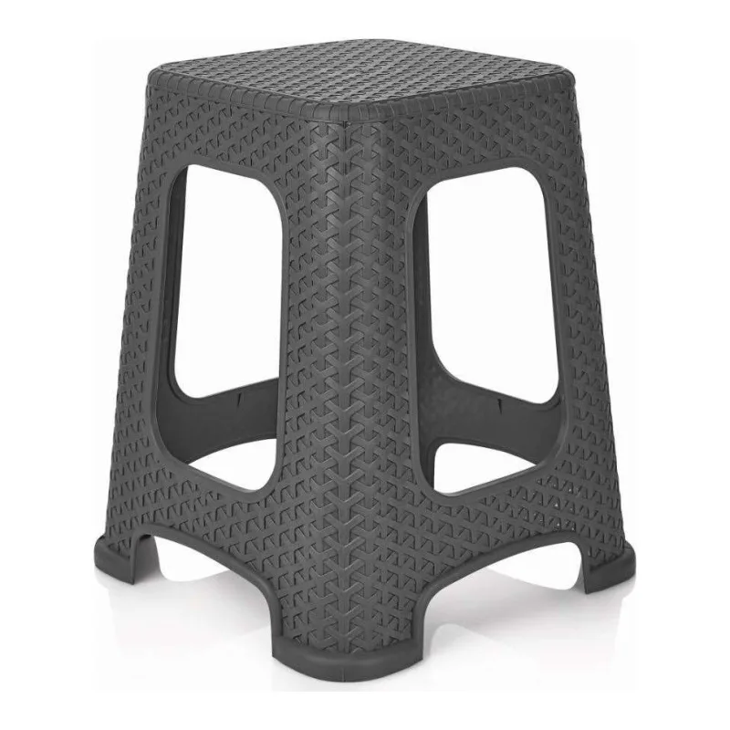 Özgen Plastik Büyük Rattan Tabure Gri 28x45 cm