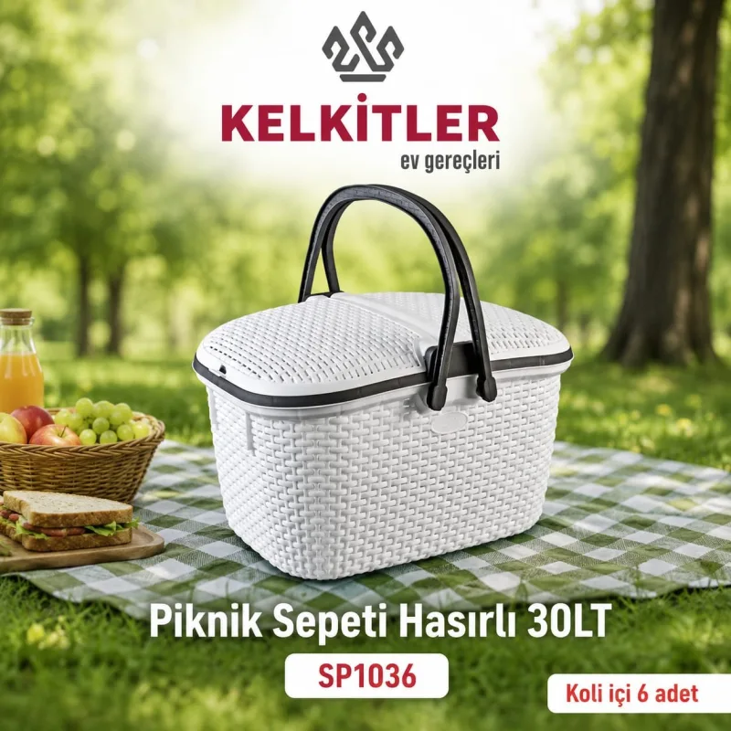 PİKNİK SEPETİ HASIRLI 30LTX6