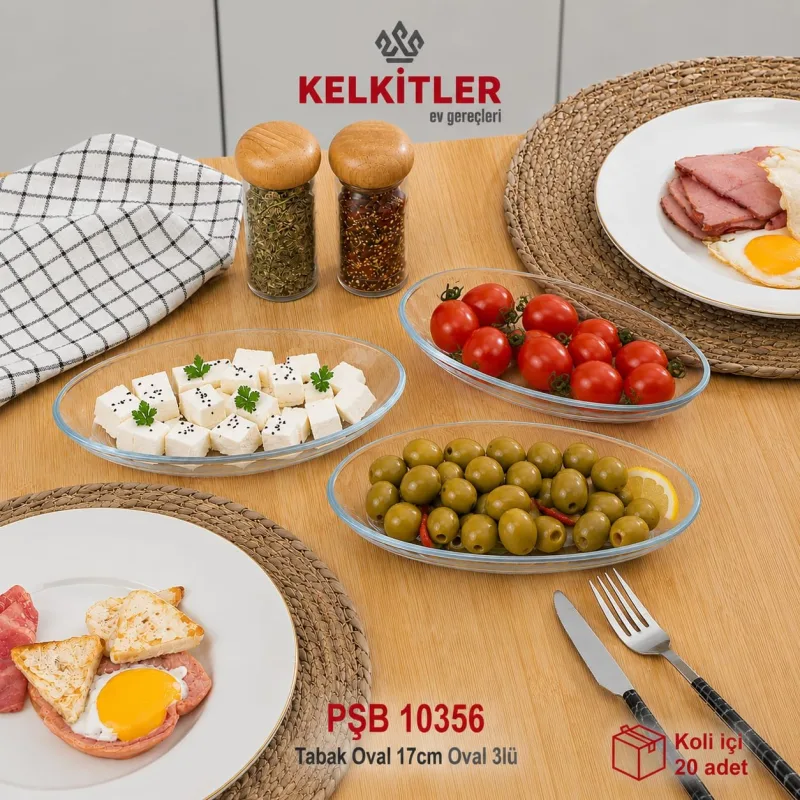 Paşabahçe Oval Tabak 3'lü 17 cm