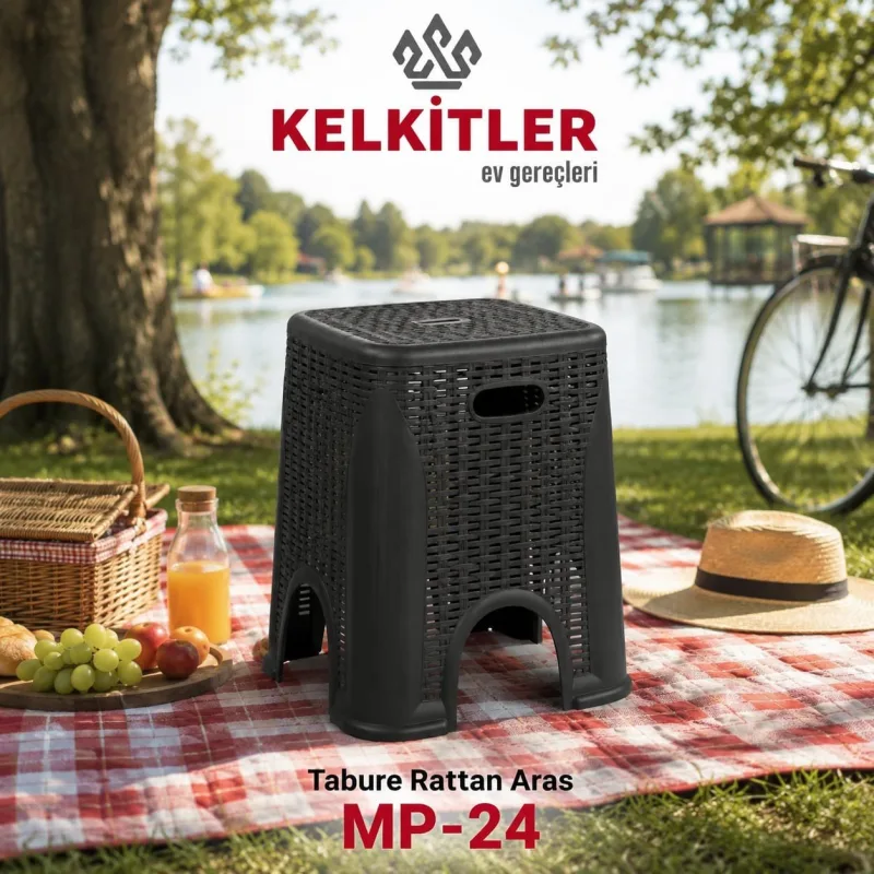 Sönmez Plastik Aras Rattan Tabure Koli İçi 1 Adet