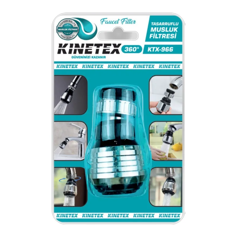 KNITEX Tasarruflu Krom Halkalı 360° Musluk Filtresi